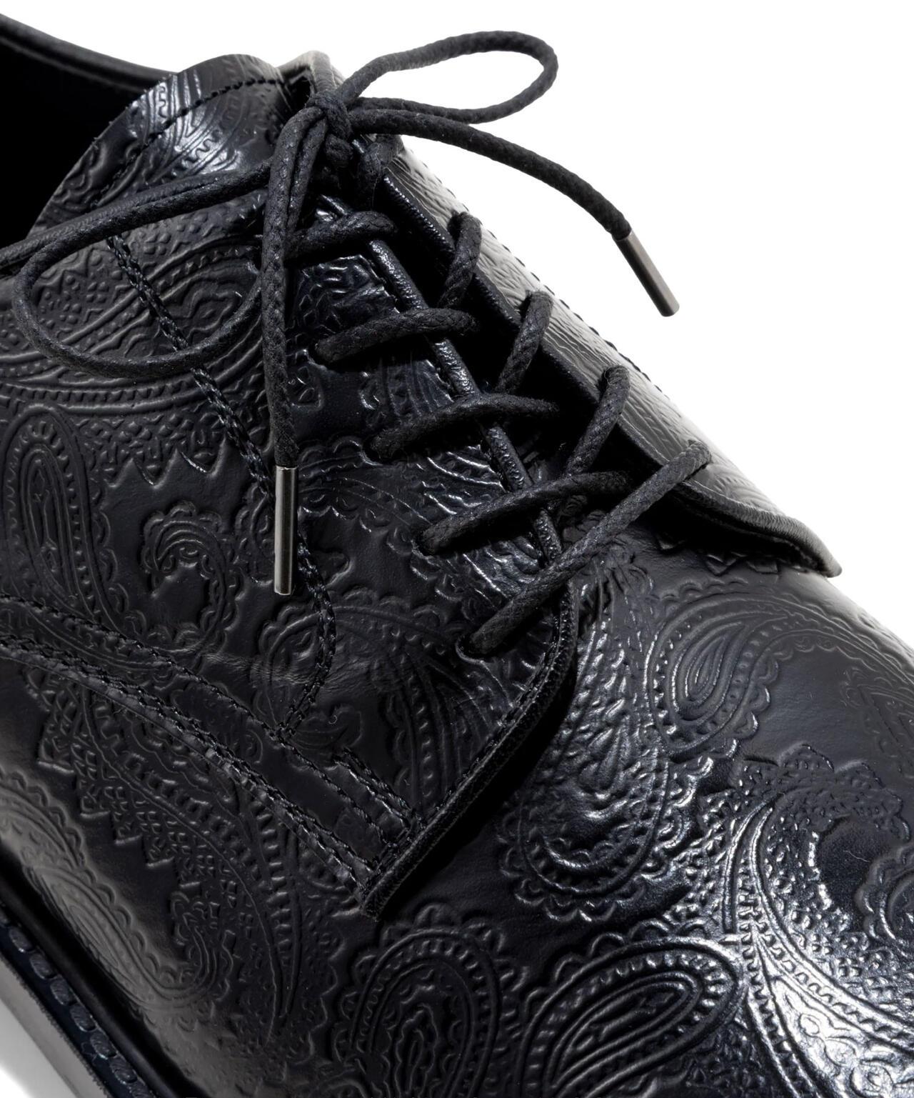 Kenford Fineshoes MENS CLASSIC PLAIN TOE BLACK PAISLEY 男士皮鞋