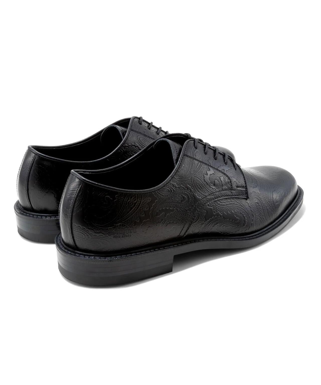 Kenford Fineshoes MENS CLASSIC PLAIN TOE BLACK PAISLEY 男士皮鞋
