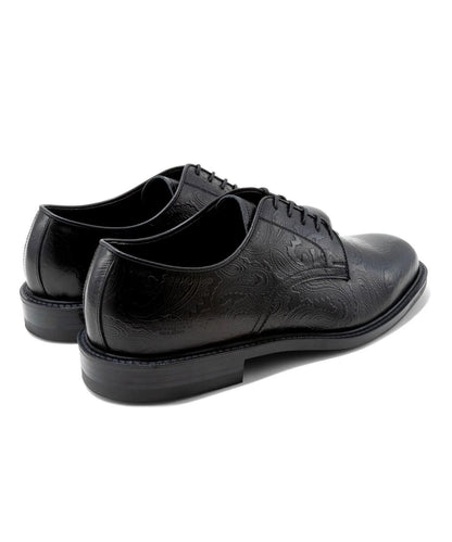Kenford Fineshoes MENS CLASSIC PLAIN TOE BLACK PAISLEY 男士皮鞋