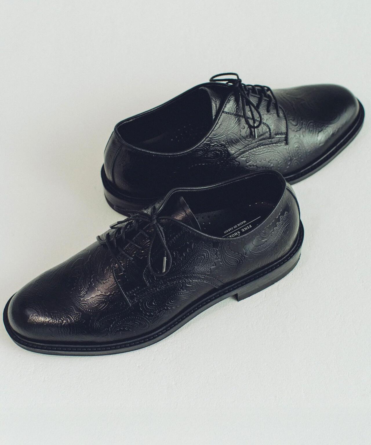 Kenford Fineshoes MENS CLASSIC PLAIN TOE BLACK PAISLEY 男士皮鞋