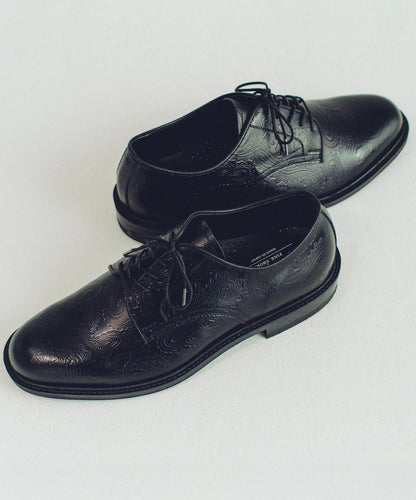 Kenford Fineshoes MENS CLASSIC PLAIN TOE BLACK PAISLEY 男士皮鞋