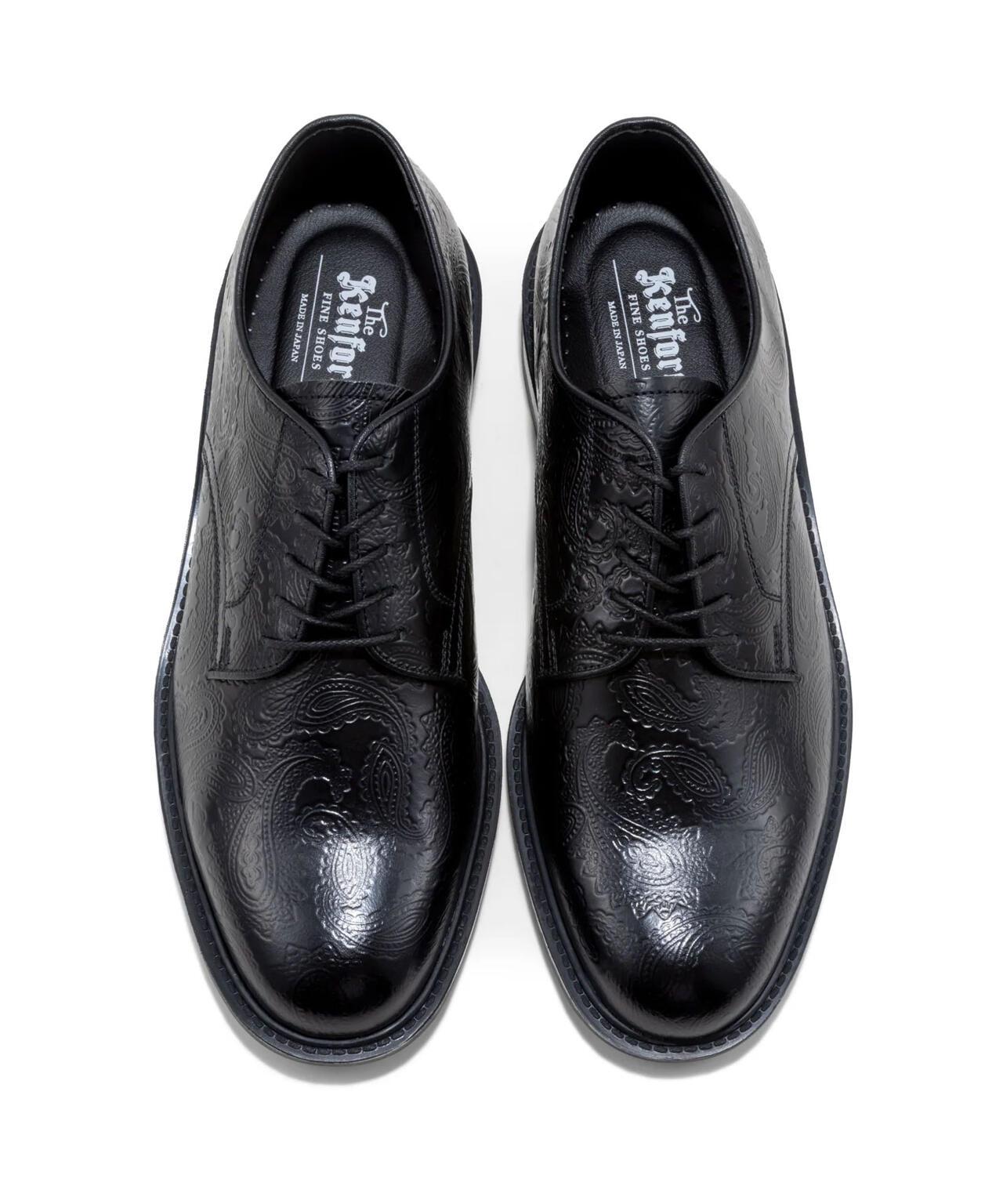 Kenford Fineshoes MENS CLASSIC PLAIN TOE BLACK PAISLEY 男士皮鞋