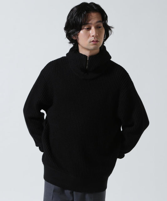 Zip Waffle Knit Hoodie 華夫格針織拉鍊連帽衫