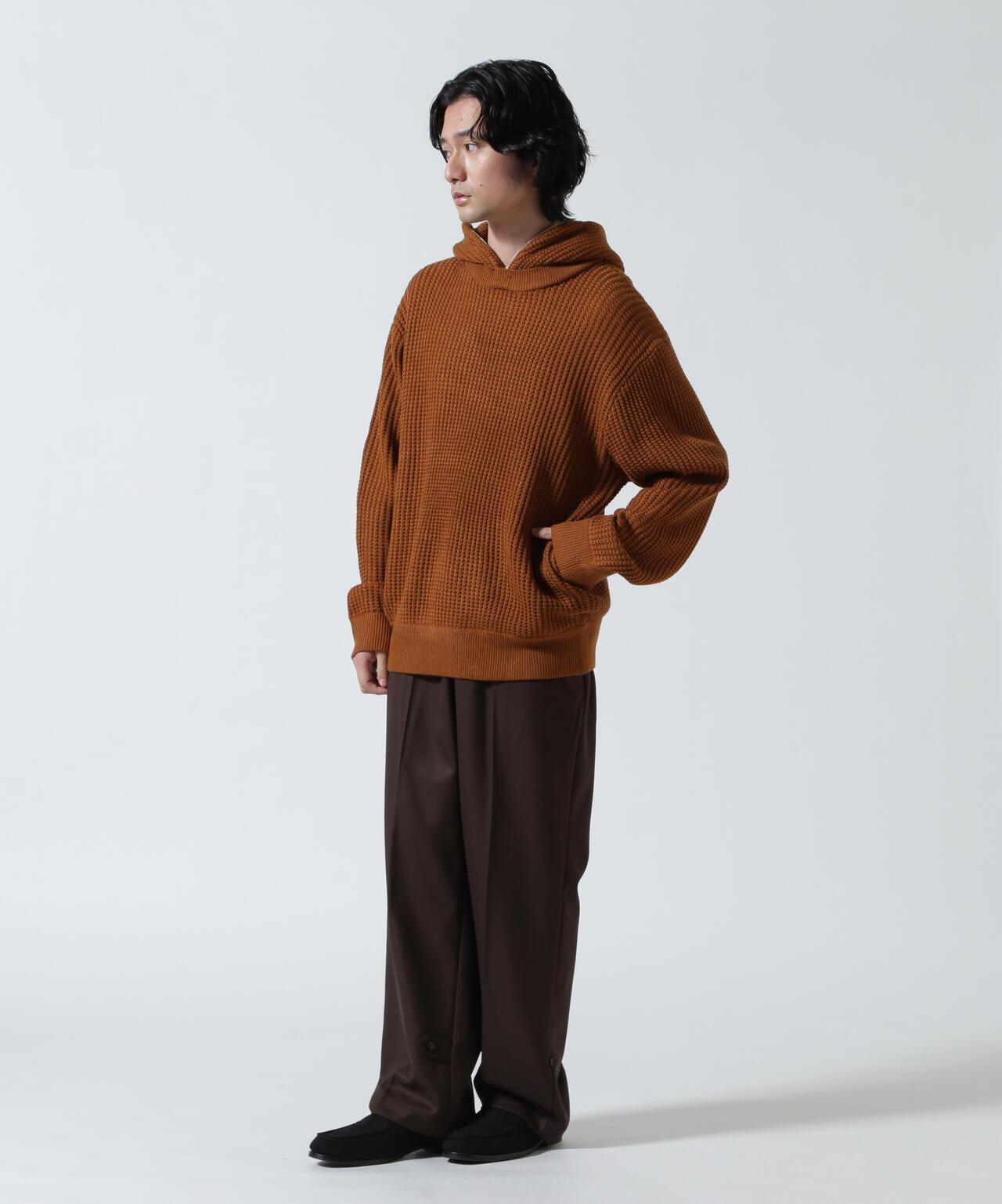 Zip Waffle Knit Hoodie 華夫格針織拉鍊連帽衫