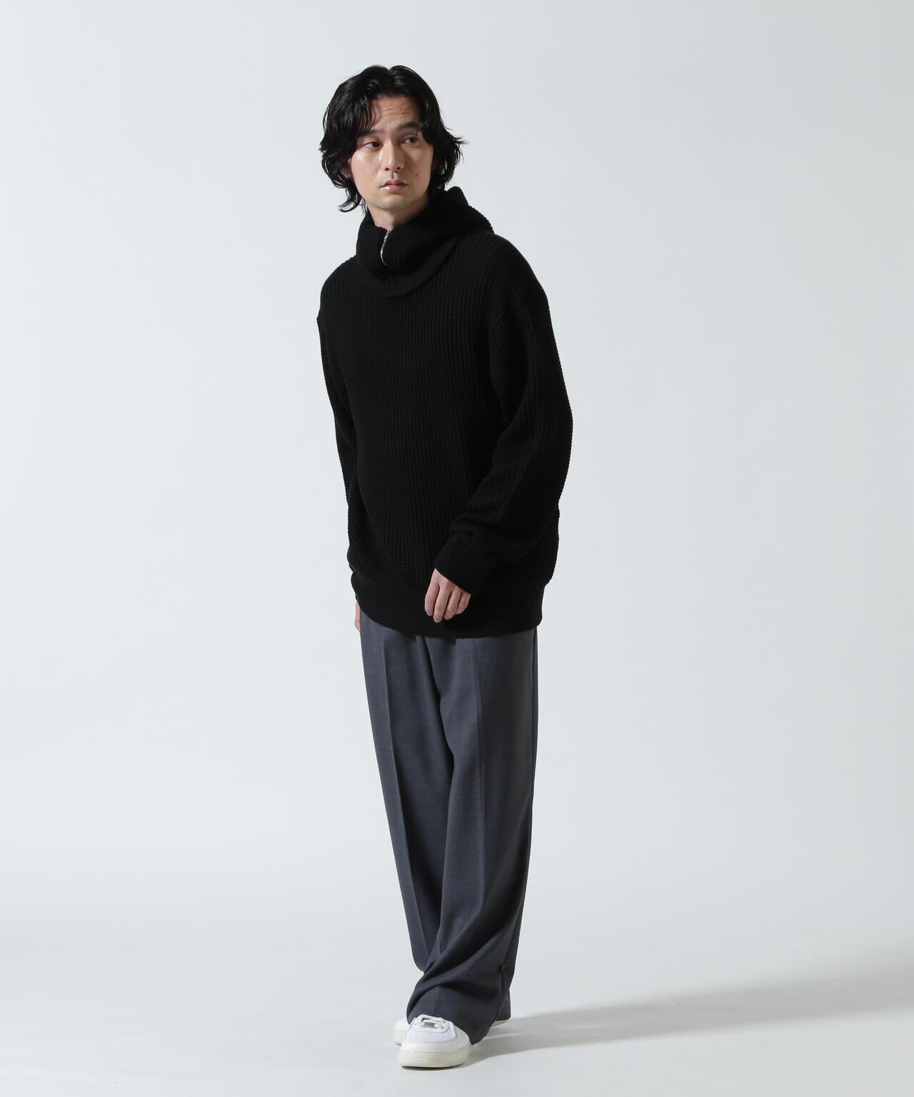 Zip Waffle Knit Hoodie 華夫格針織拉鍊連帽衫