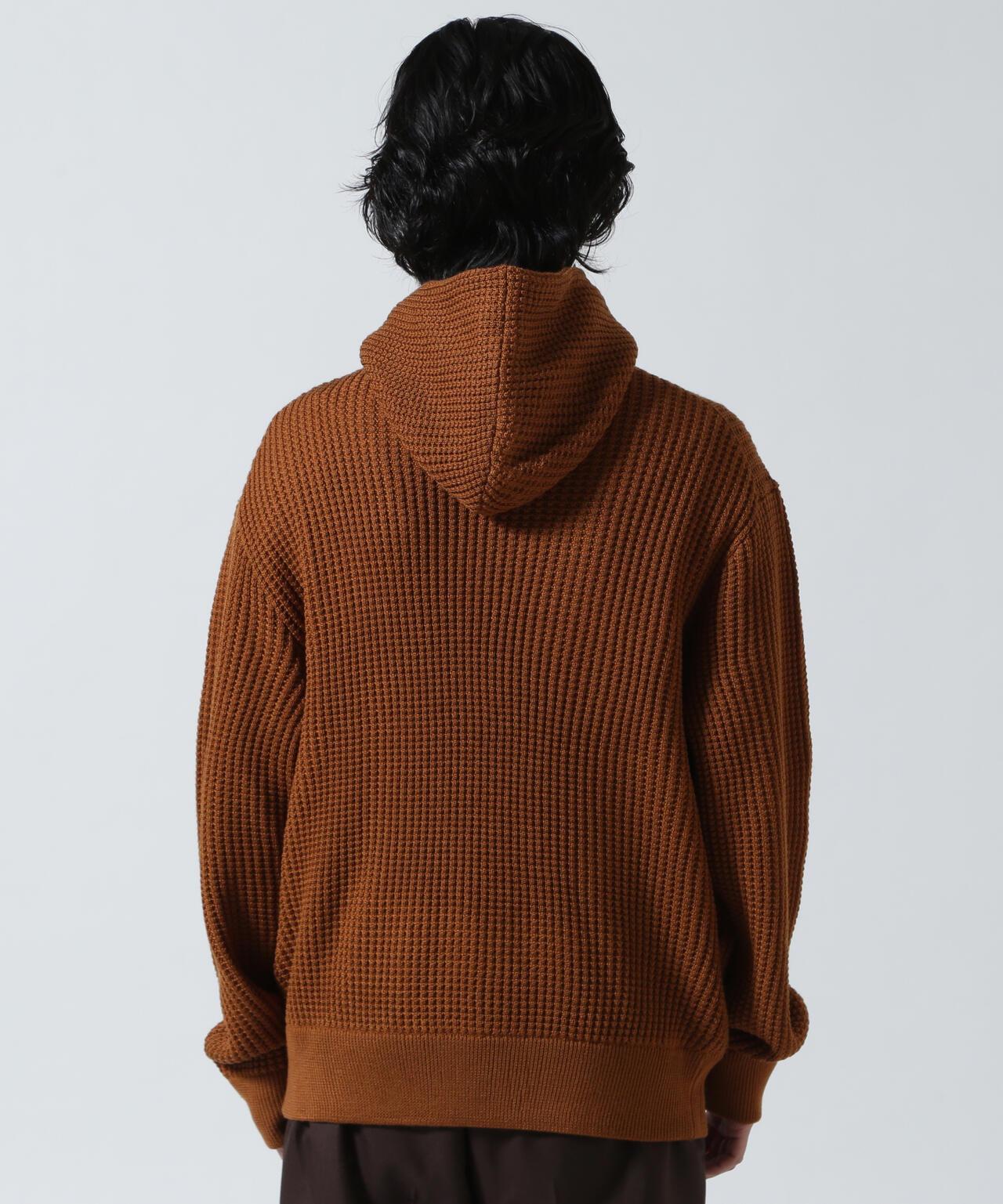 Zip Waffle Knit Hoodie 華夫格針織拉鍊連帽衫