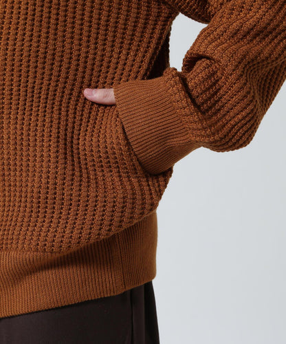 Zip Waffle Knit Hoodie 華夫格針織拉鍊連帽衫