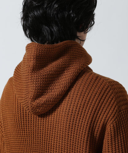 Zip Waffle Knit Hoodie 華夫格針織拉鍊連帽衫