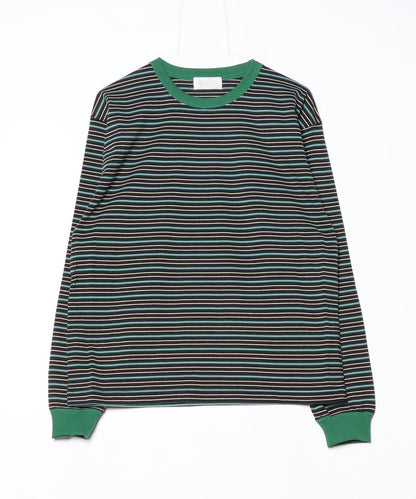 OPEN END MULTI BORDER L/S TEE 多色條紋長袖T恤