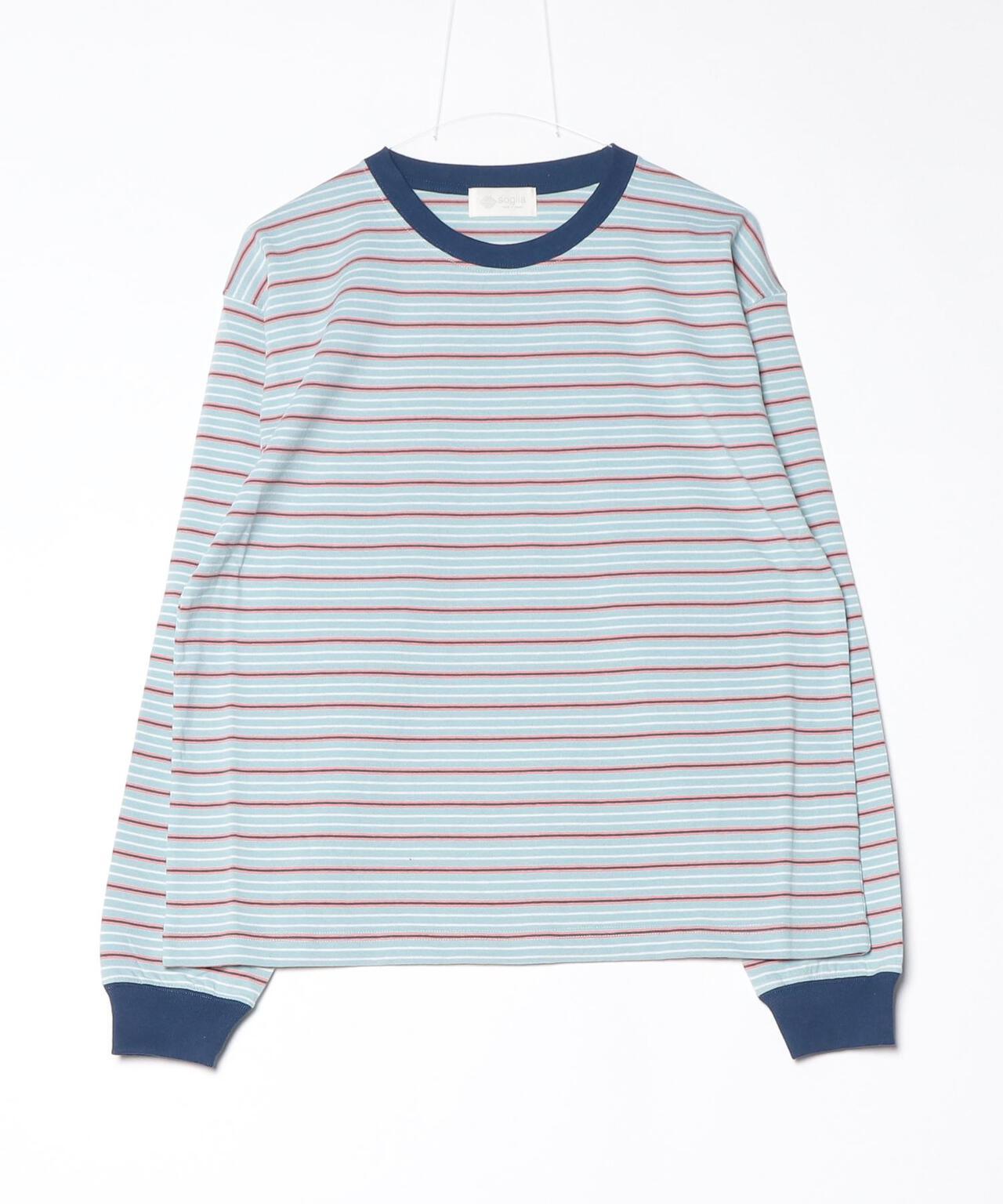 OPEN END MULTI BORDER L/S TEE 多色條紋長袖T恤