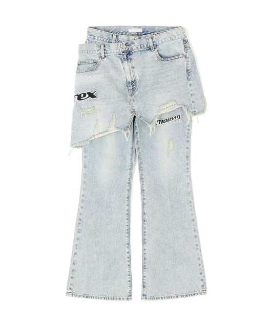 AVIREX×MOUSSY TWIN SLIM FLARE DENIM PANTS 牛仔褲