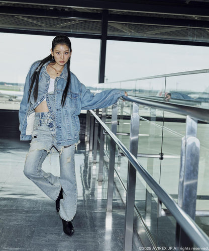 AVIREX×MOUSSY TWIN SLIM FLARE DENIM PANTS 牛仔褲