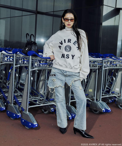 AVIREX×MOUSSY TWIN SLIM FLARE DENIM PANTS 牛仔褲