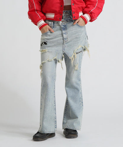 AVIREX×MOUSSY TWIN SLIM FLARE DENIM PANTS 牛仔褲