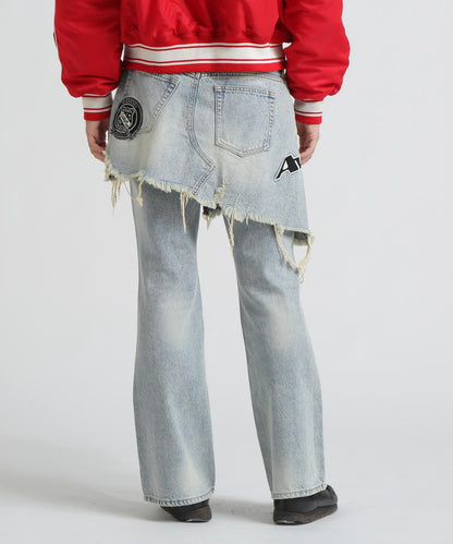 AVIREX×MOUSSY TWIN SLIM FLARE DENIM PANTS 牛仔褲