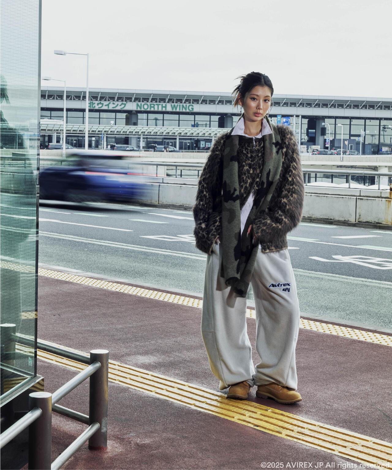 AVIREX×MOUSSY FLEECE 抓絨褲
