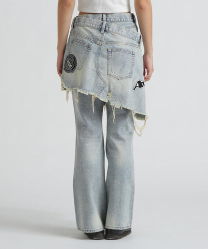 AVIREX×MOUSSY TWIN SLIM FLARE DENIM PANTS 牛仔褲