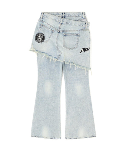 AVIREX×MOUSSY TWIN SLIM FLARE DENIM PANTS 牛仔褲