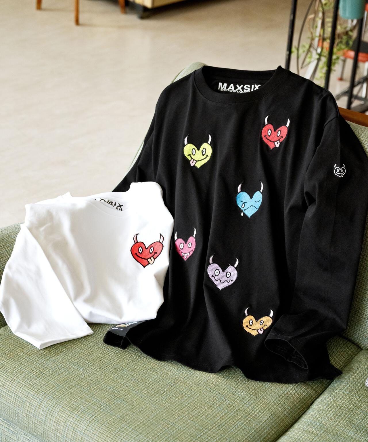 多心形圖案長袖T恤 maxsix MALTI HEART L/S TEE