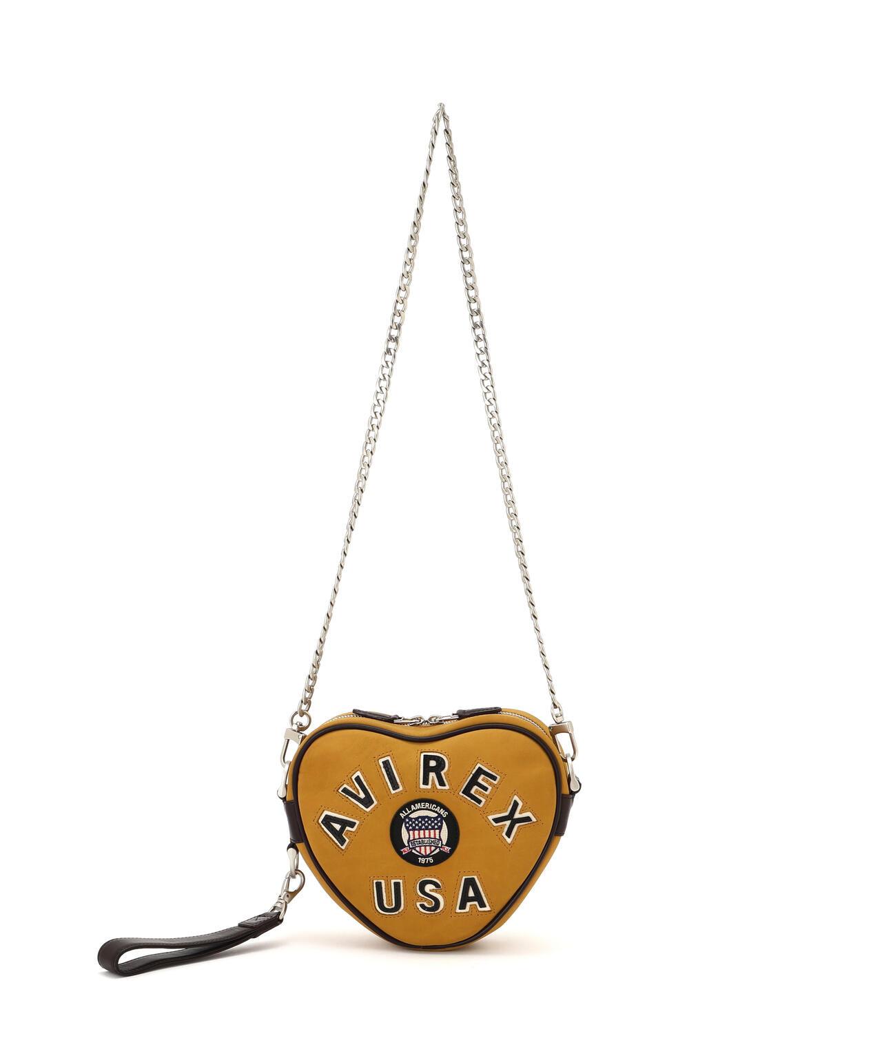 直營店限定 VARSITY LEATHER HEART CHAIN BAG