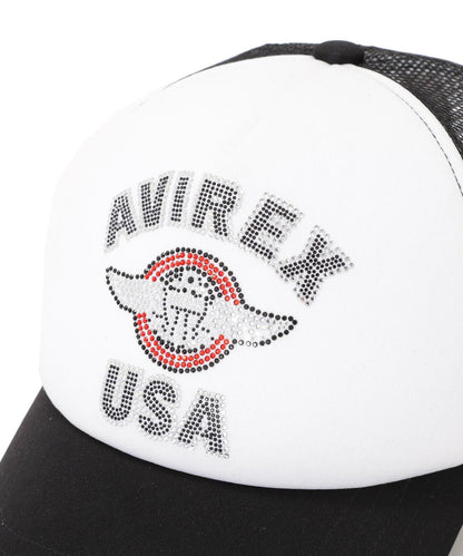 直營店限定 Rhinestone Varsity Logo 網眼帽 Mesh Cap