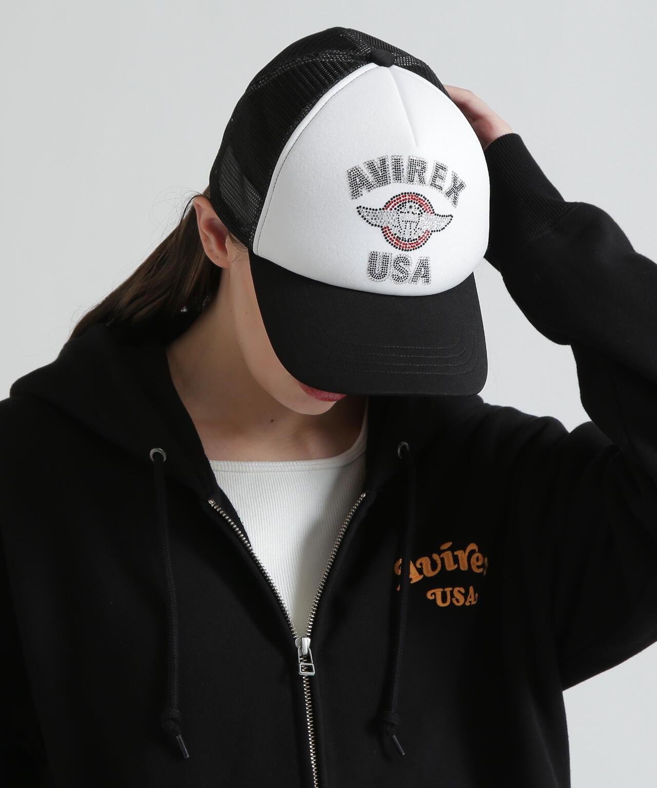 直營店限定 Rhinestone Varsity Logo 網眼帽 Mesh Cap