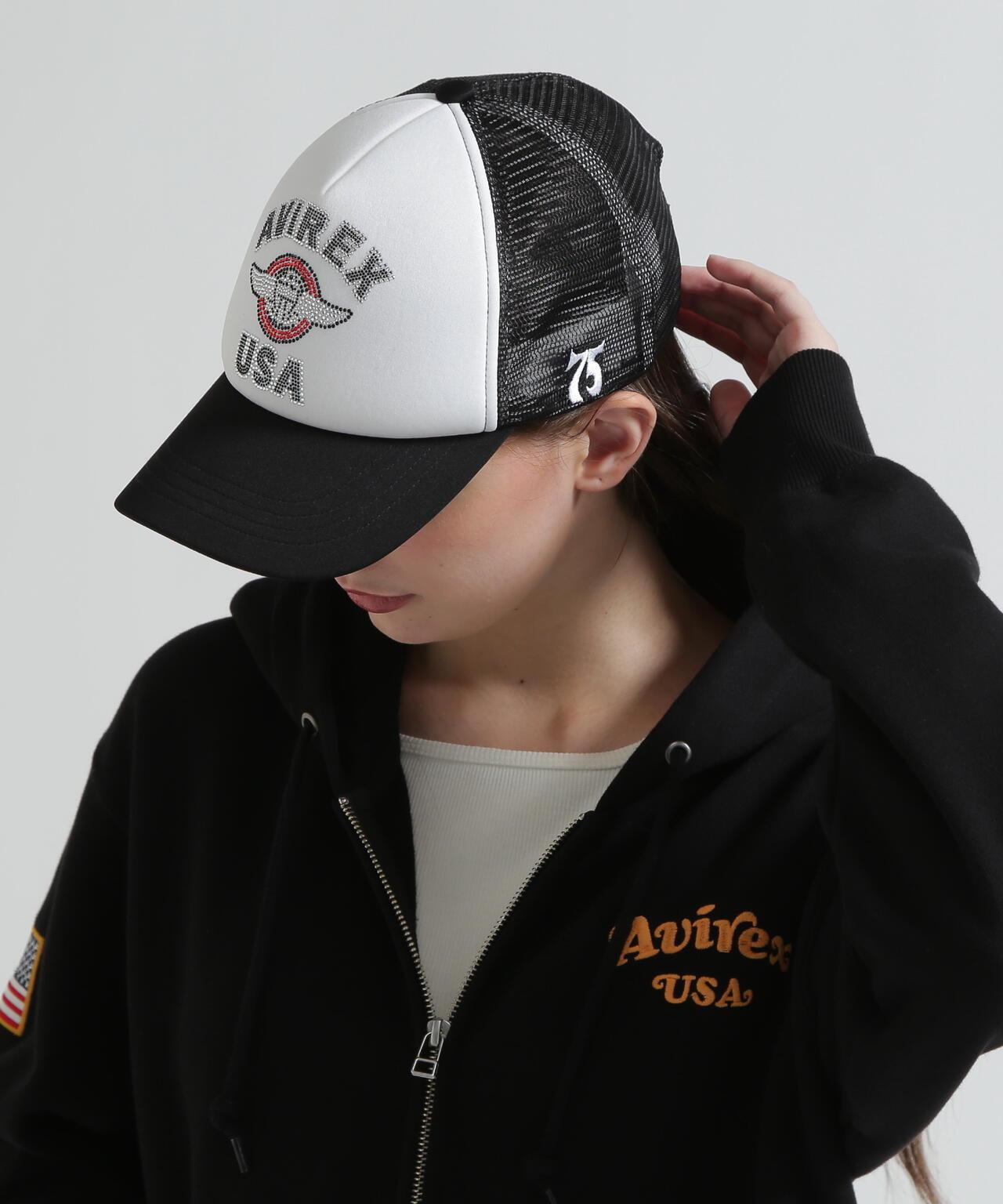 直營店限定 Rhinestone Varsity Logo 網眼帽 Mesh Cap