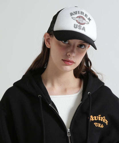 直營店限定 Rhinestone Varsity Logo 網眼帽 Mesh Cap