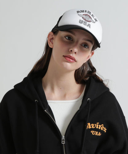 直營店限定 Rhinestone Varsity Logo 網眼帽 Mesh Cap