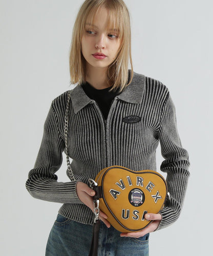直營店限定 VARSITY LEATHER HEART CHAIN BAG