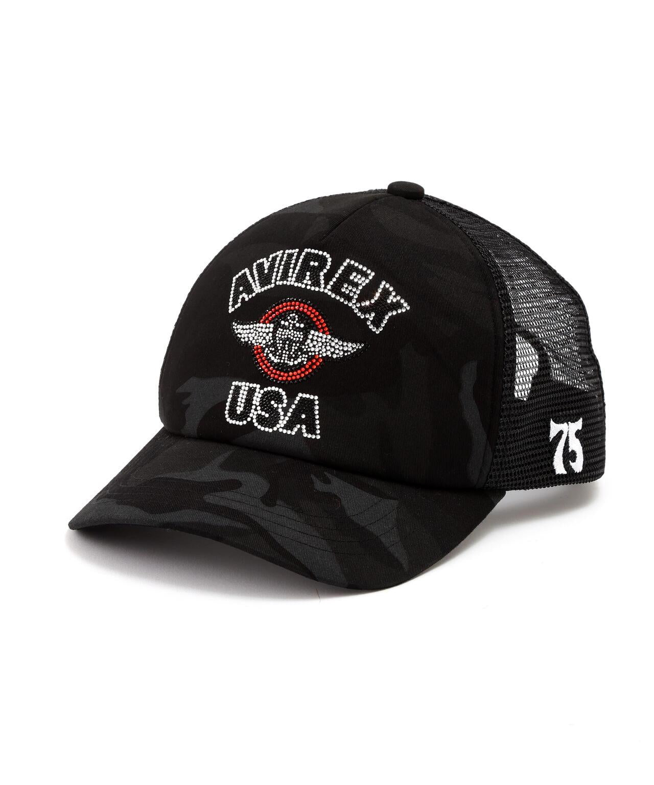 直營店限定 Rhinestone Varsity Logo 網眼帽 Mesh Cap