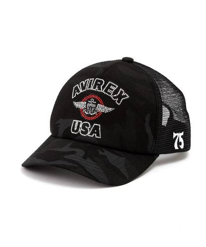 直營店限定 Rhinestone Varsity Logo 網眼帽 Mesh Cap