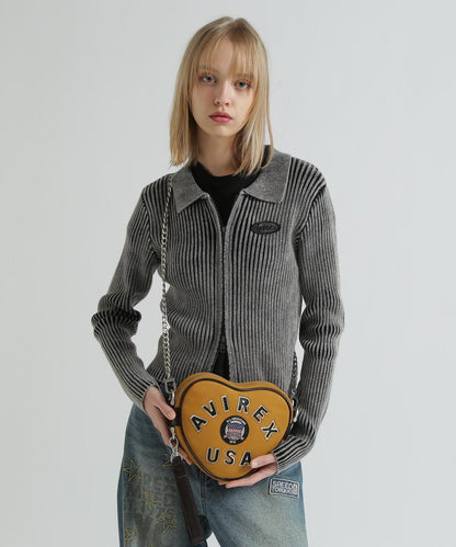 直營店限定 VARSITY LEATHER HEART CHAIN BAG