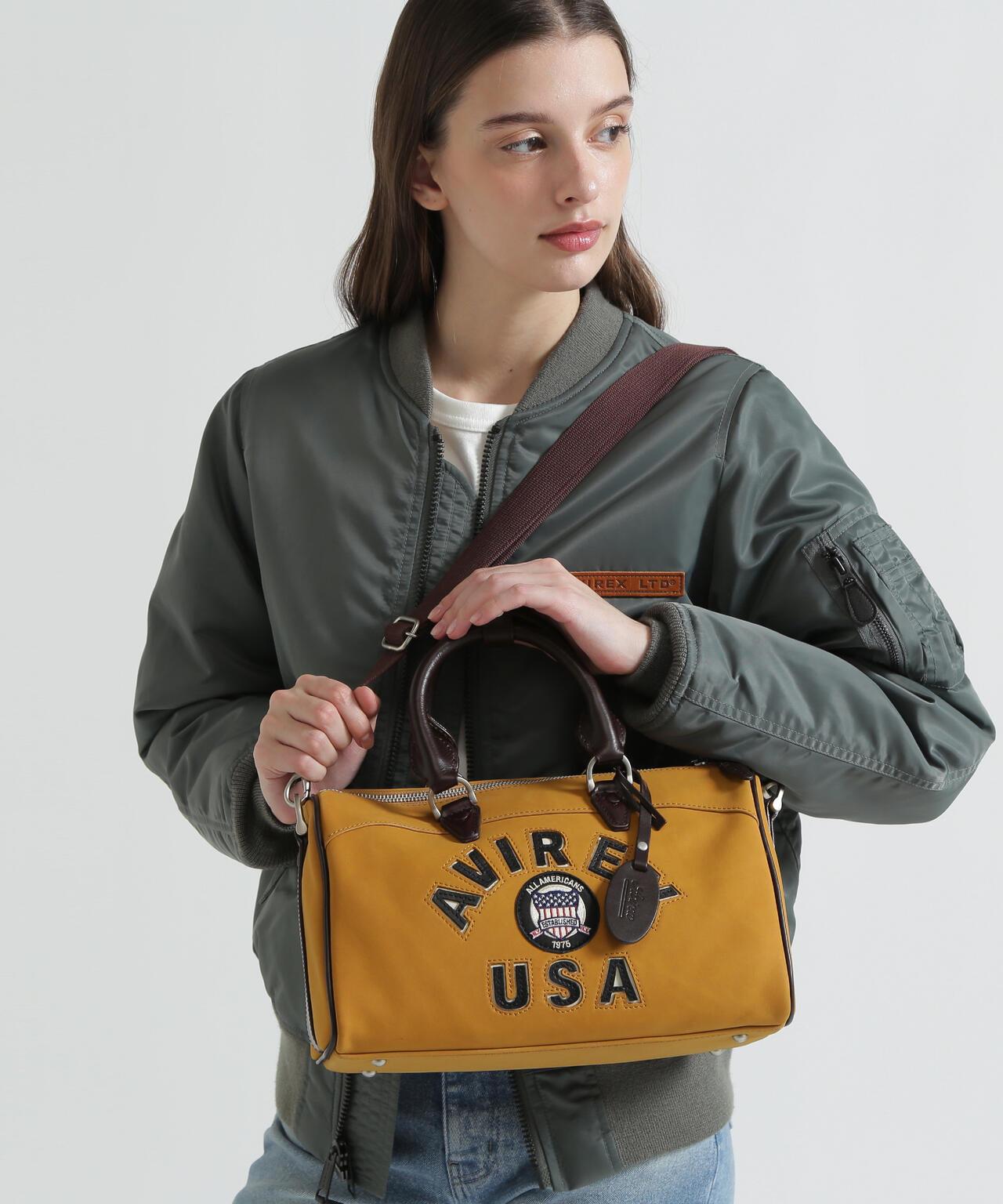 直營店限定 LX VARSITY LEATHER MINI DUFFLE BAG 迷你圓筒包