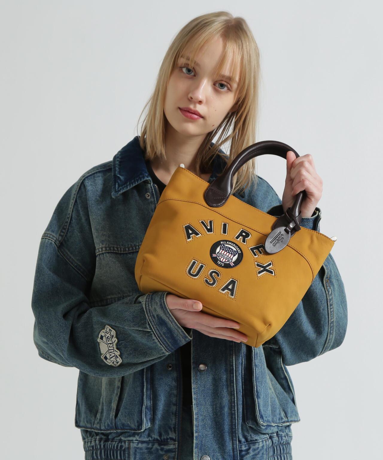 直營店限定 LX VARSITY LEATHER MINI TOTE BAG 迷你托特包