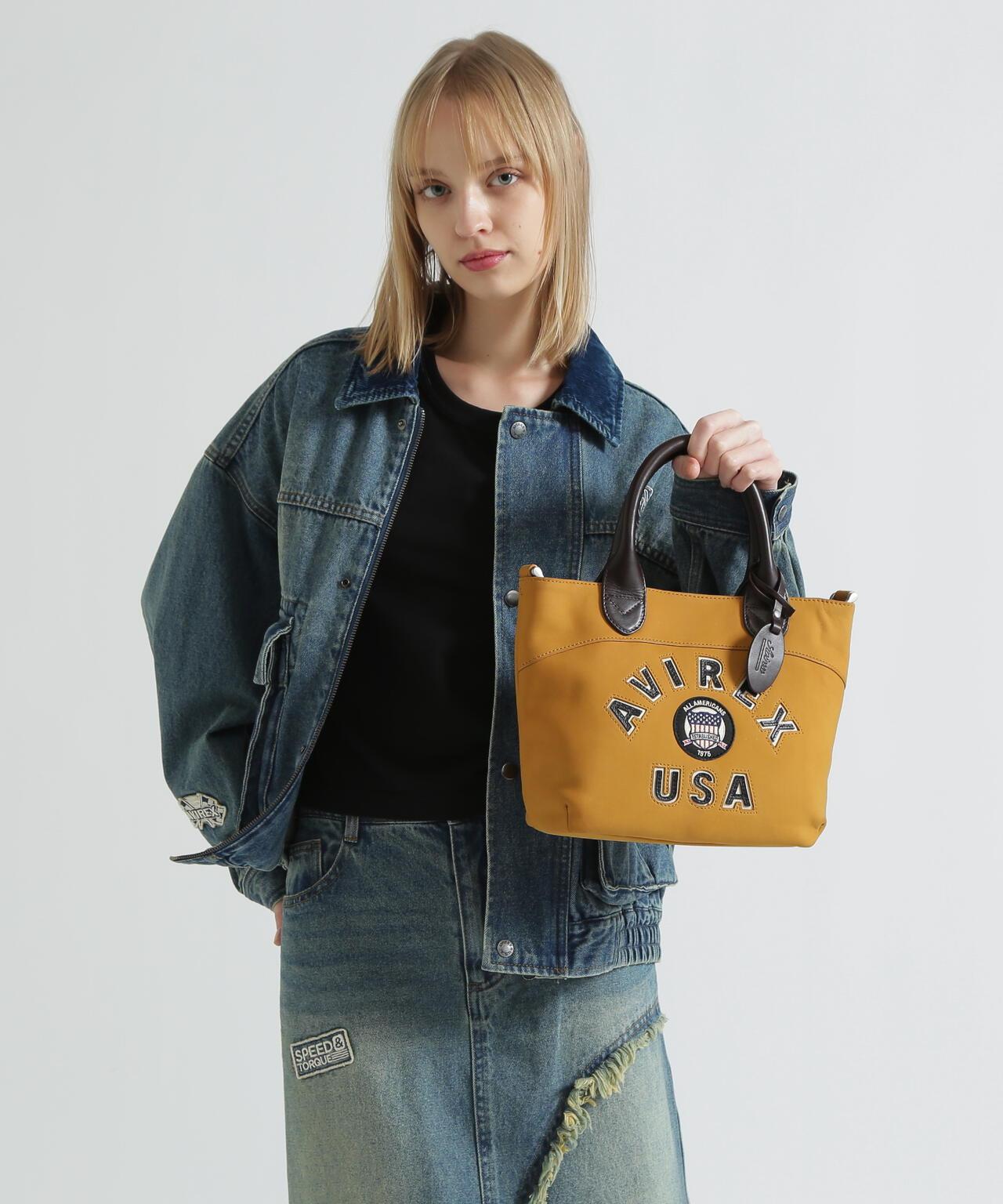 直營店限定 LX VARSITY LEATHER MINI TOTE BAG 迷你托特包