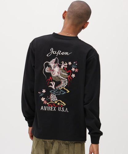SOUVENIR L/S T-SHIRT “DRAGON& CHERRY BLOSSOMS” 長袖T恤
