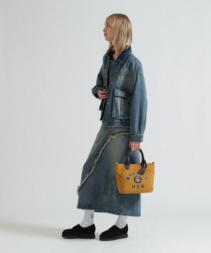 直營店限定 LX VARSITY LEATHER MINI TOTE BAG 迷你托特包