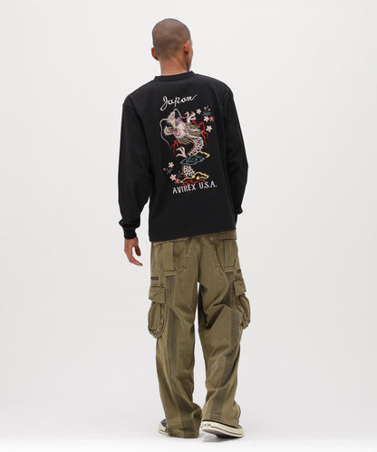 SOUVENIR L/S T-SHIRT “DRAGON& CHERRY BLOSSOMS” 長袖T恤