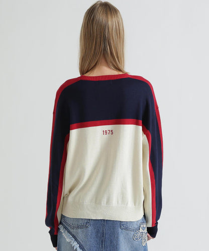 MULTI-TONE KNIT PULLOVER 針織套頭衫