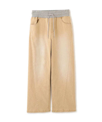 WAIST RIB COLOR BLOCKED DENIM 牛仔褲