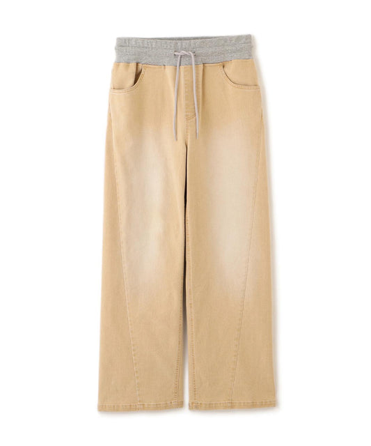 WAIST RIB COLOR BLOCKED DENIM 牛仔褲