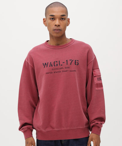 FADED MIL.POCKET CREWNECK SWEAT 水洗做舊 工裝口袋 圓領 衛衣
