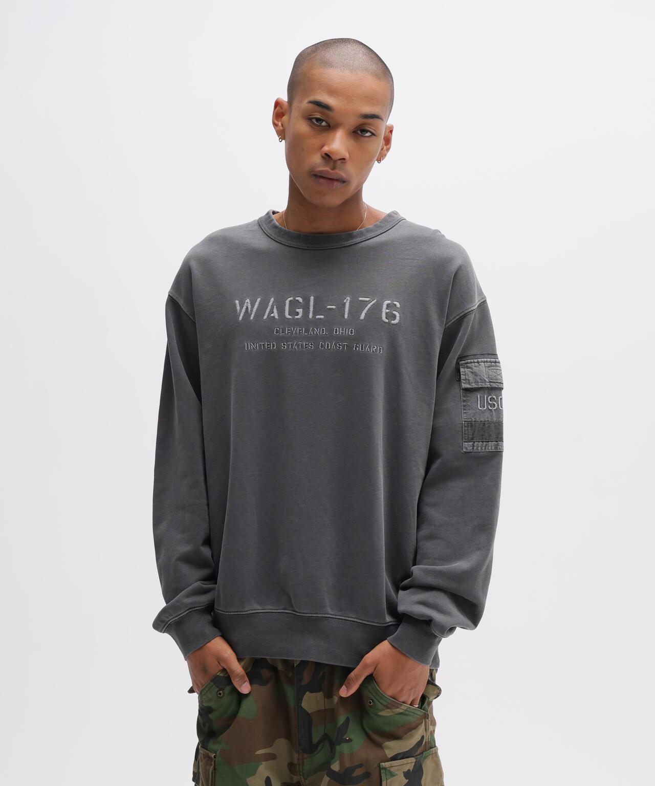 FADED MIL.POCKET CREWNECK SWEAT 水洗做舊 工裝口袋 圓領 衛衣