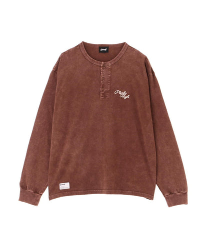 PLENTY TOUGH EMB. HENLEY LS T-SHIRT 刺繡亨利領長袖T恤