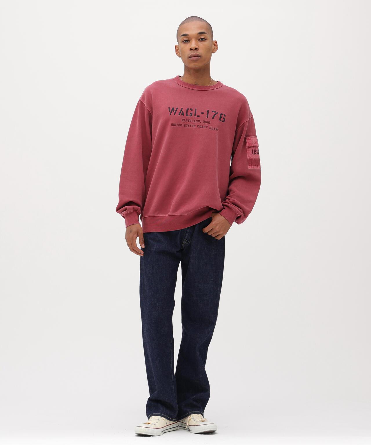 FADED MIL.POCKET CREWNECK SWEAT 水洗做舊 工裝口袋 圓領 衛衣