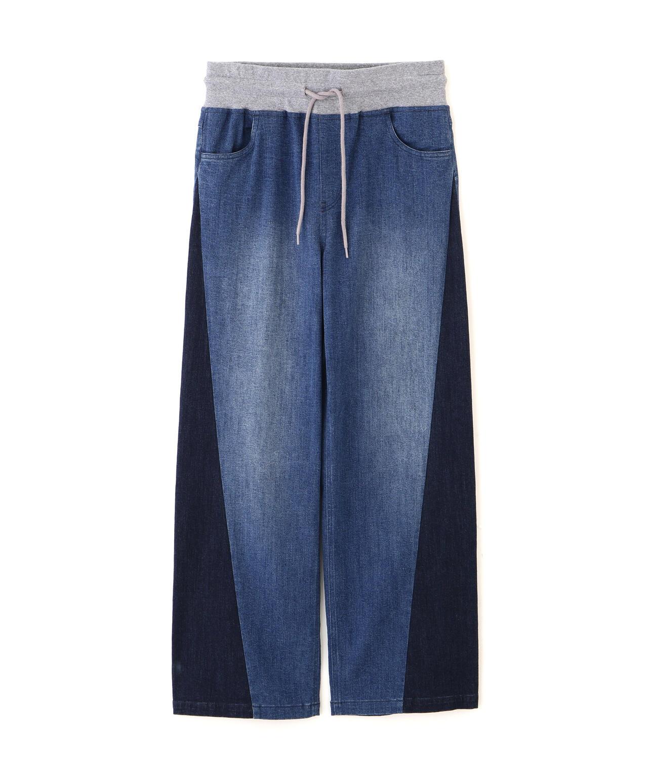 WAIST RIB COLOR BLOCKED DENIM 牛仔褲