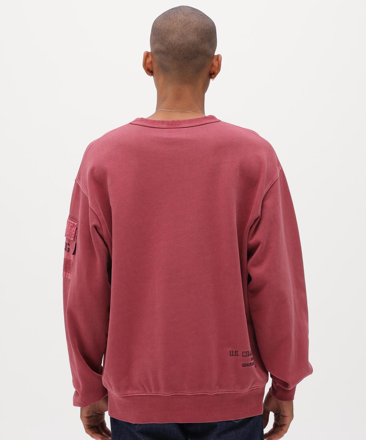 FADED MIL.POCKET CREWNECK SWEAT 水洗做舊 工裝口袋 圓領 衛衣