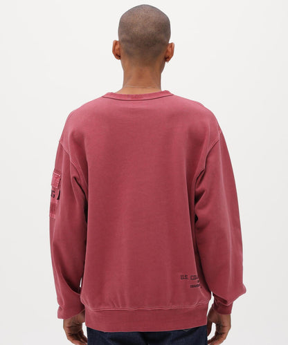 FADED MIL.POCKET CREWNECK SWEAT 水洗做舊 工裝口袋 圓領 衛衣