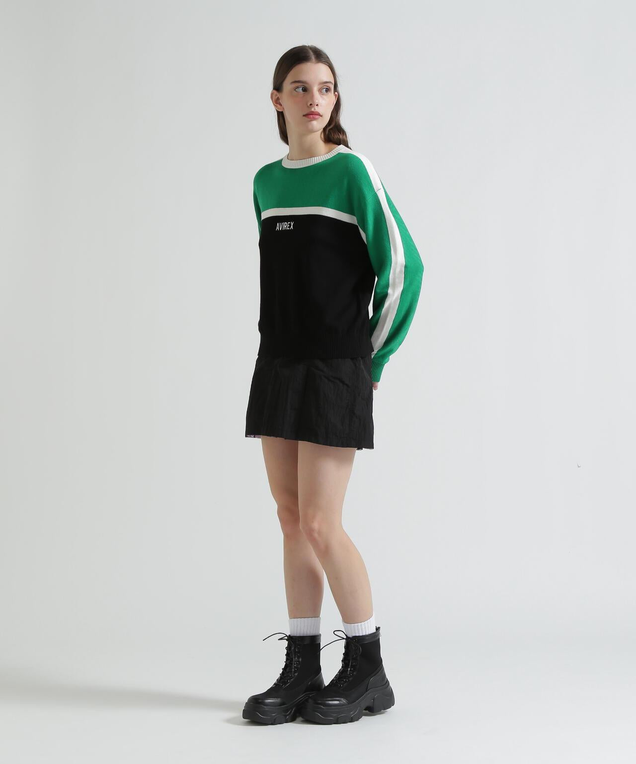 MULTI-TONE KNIT PULLOVER 針織套頭衫